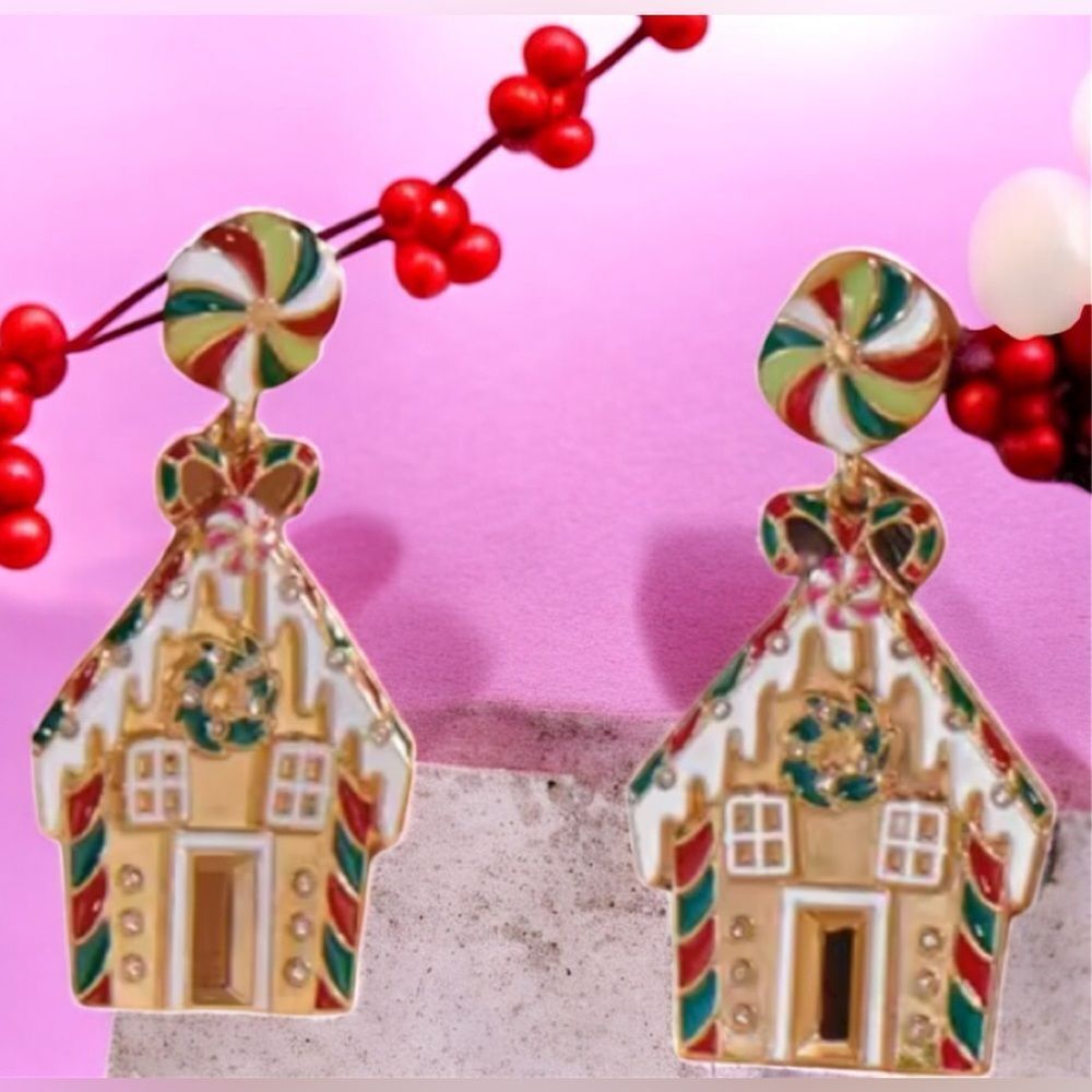 GINGER BREAF CHRISTMAS STUD EARRINGS
